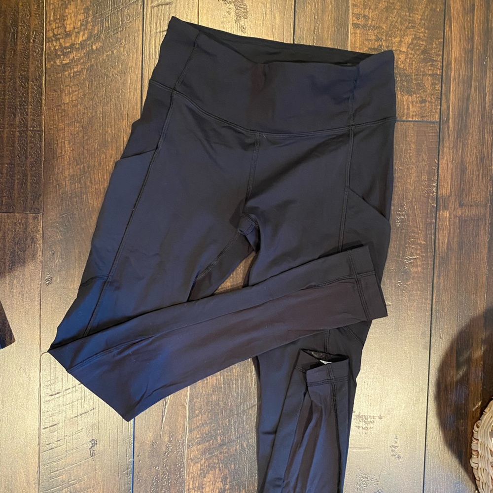 Lululemon “Fast and Free” black high rise leggings full length